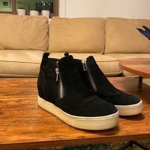 Steve Madden Black High Top Wedge Sneakers
